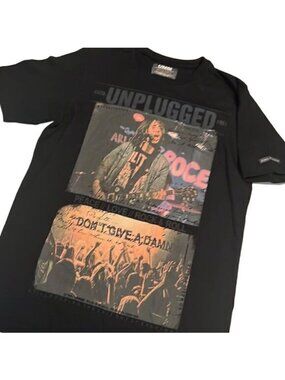 UMM Black Unplugged Short Sleeve Cotton Tee Shirt Unisex Size M